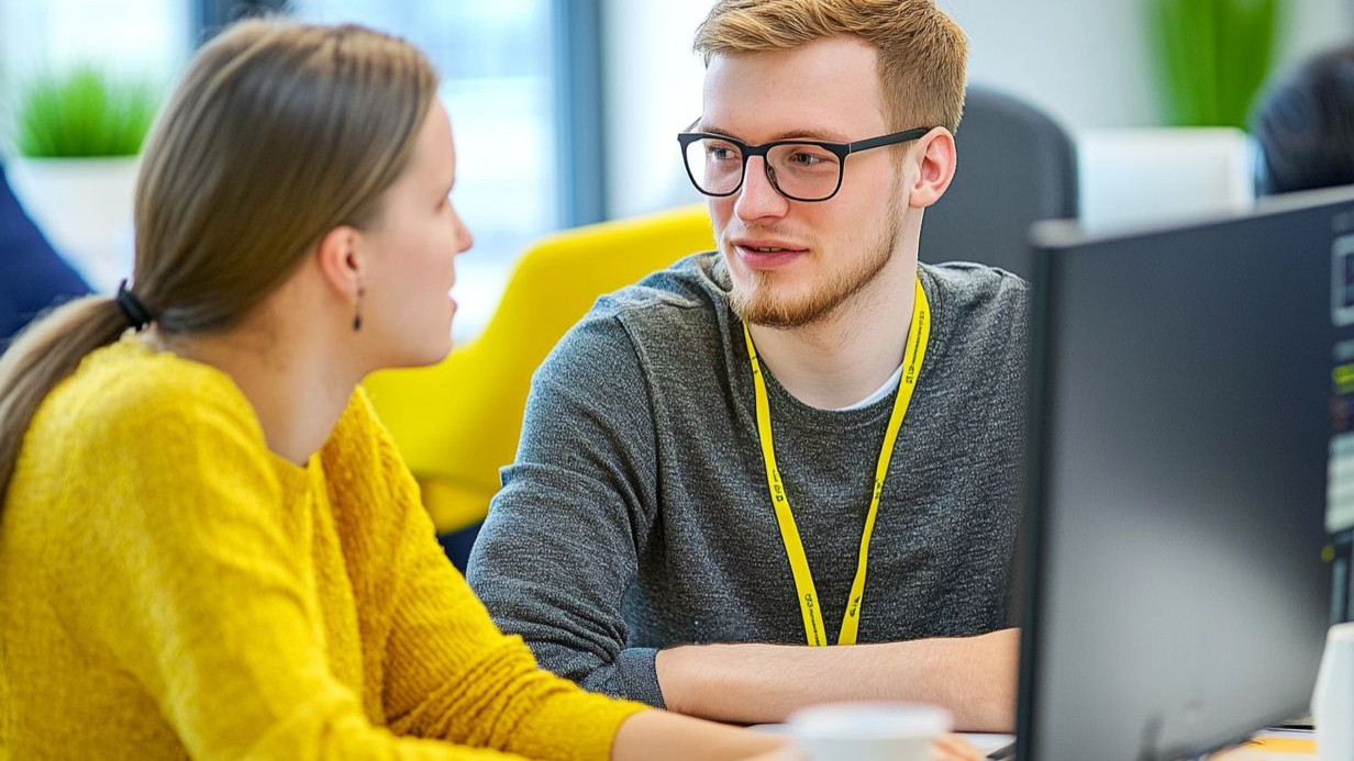 Kundengespräch im Büro von dryven